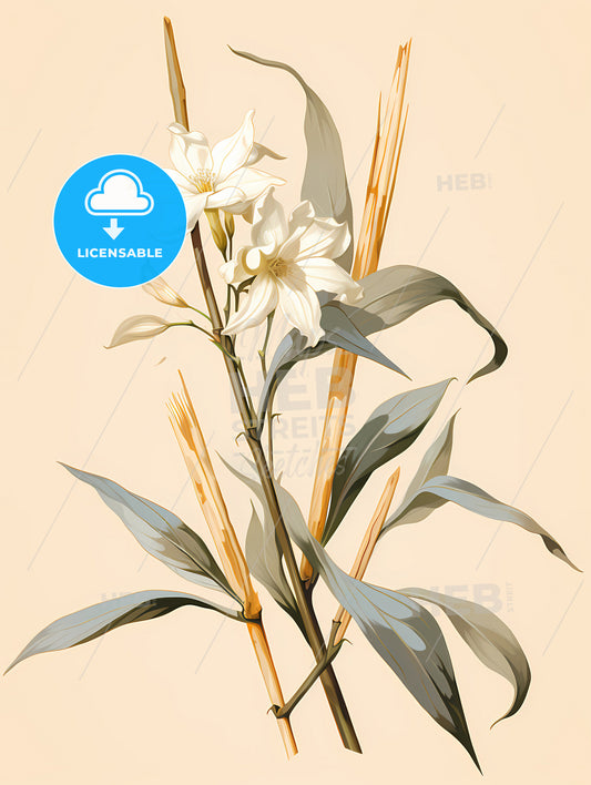 Vanilla - A White Flowers And Green Leaves