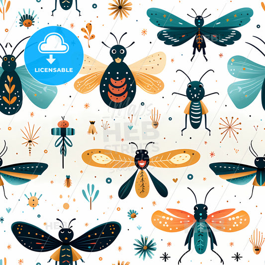 A Pattern Of Insects And Bugs