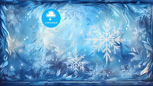 A Blue Background With Snowflakes