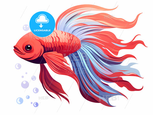 A Red And Blue Fish