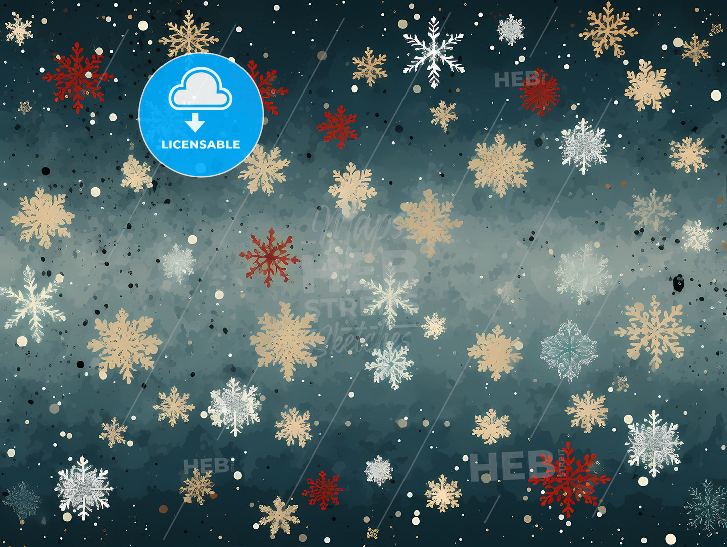 Christmas Greetings - A Group Of Snowflakes On A Dark Background