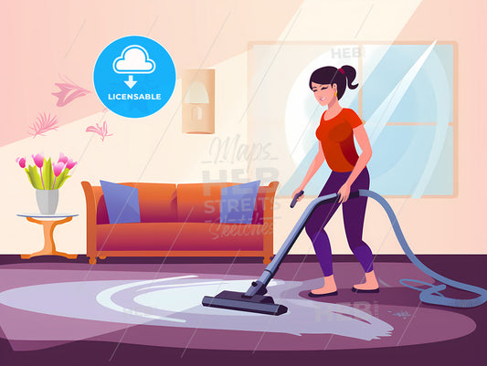 The Wich - A Woman Vacuuming The Floor