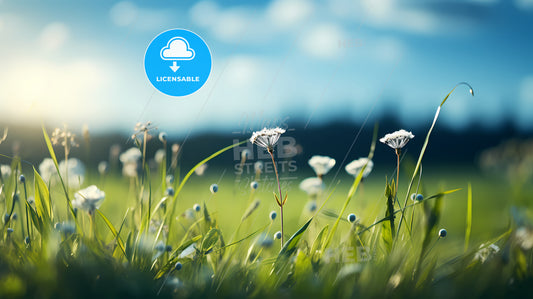 A Close Up Of Flowers In Grass