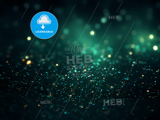 A Blurry Image Of A Green And White Specks