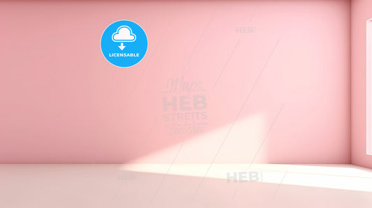 A Pink Wall With A Light Shining On It