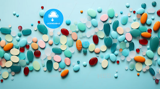 A Group Of Colorful Oval Pills