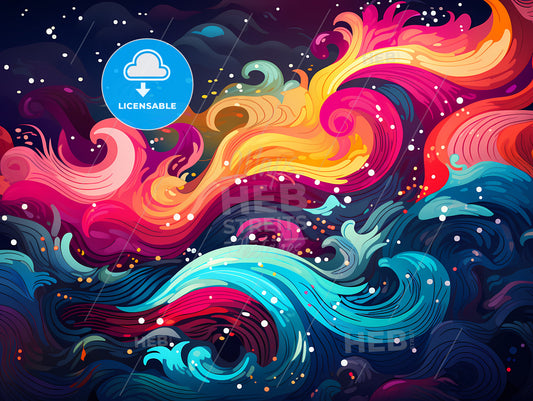 A Colorful Waves In The Dark