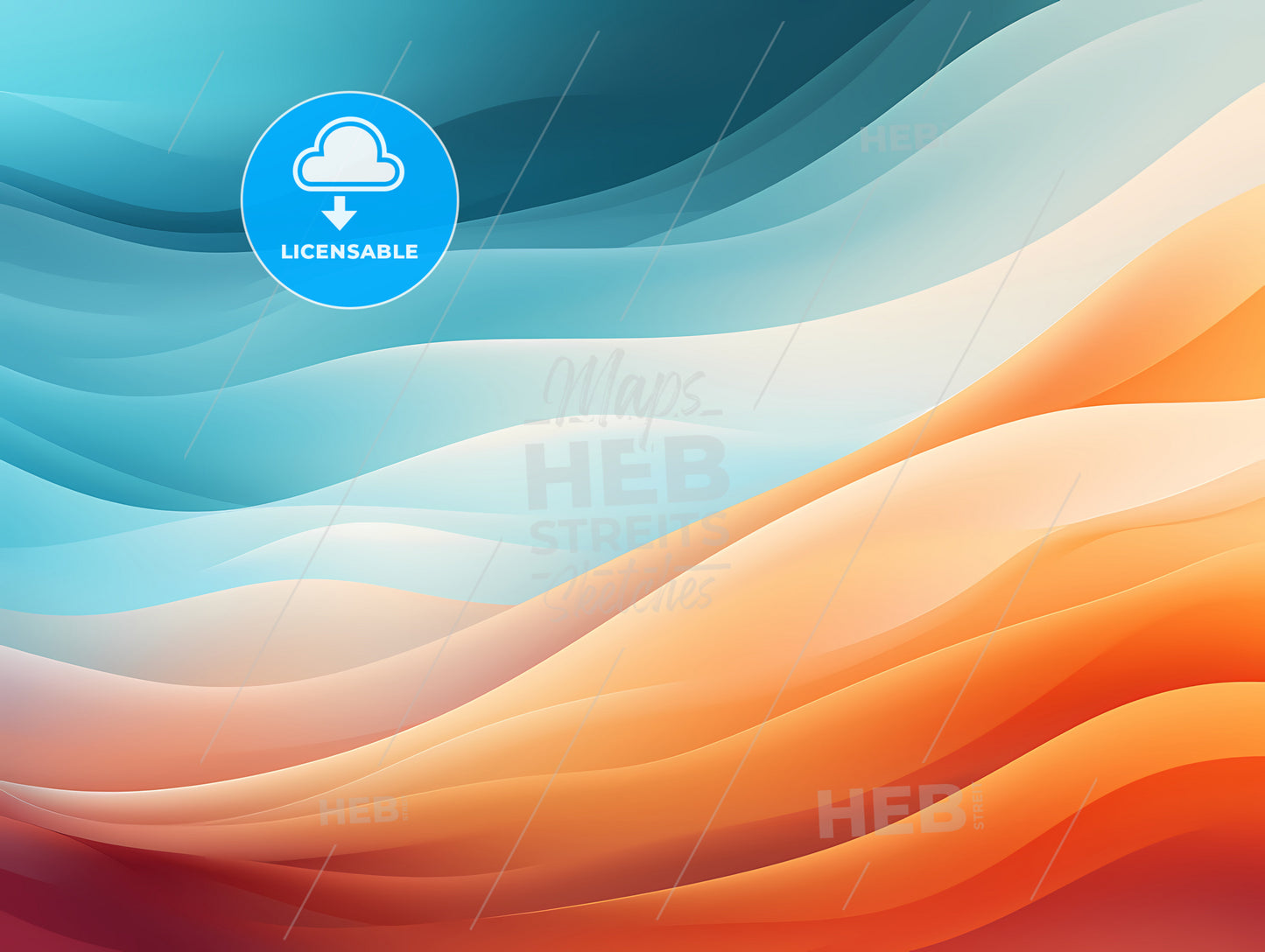 A Colorful Waves In A Blue And Orange Background