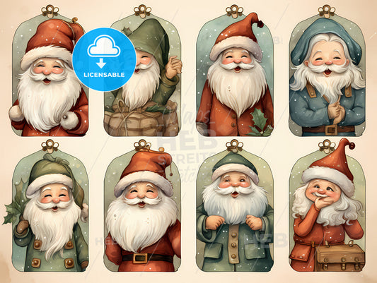 A Collection Of Cartoon Santa Claus Tags