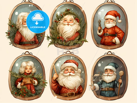 A Collection Of Santa Claus Images