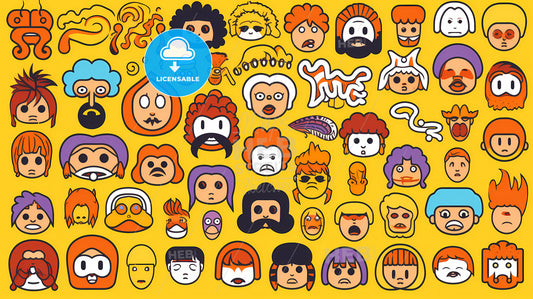 A Group Of Cartoon Faces