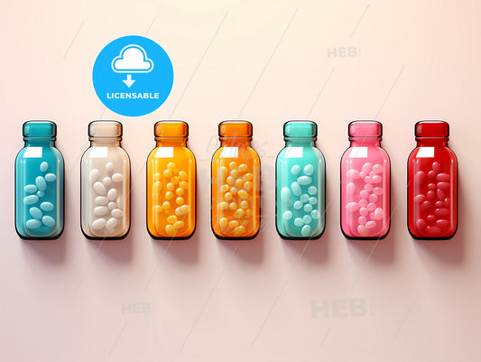 A Row Of Colorful Bottles