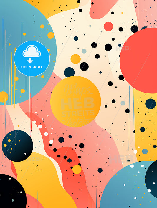 A Colorful Background With Circles And Dots