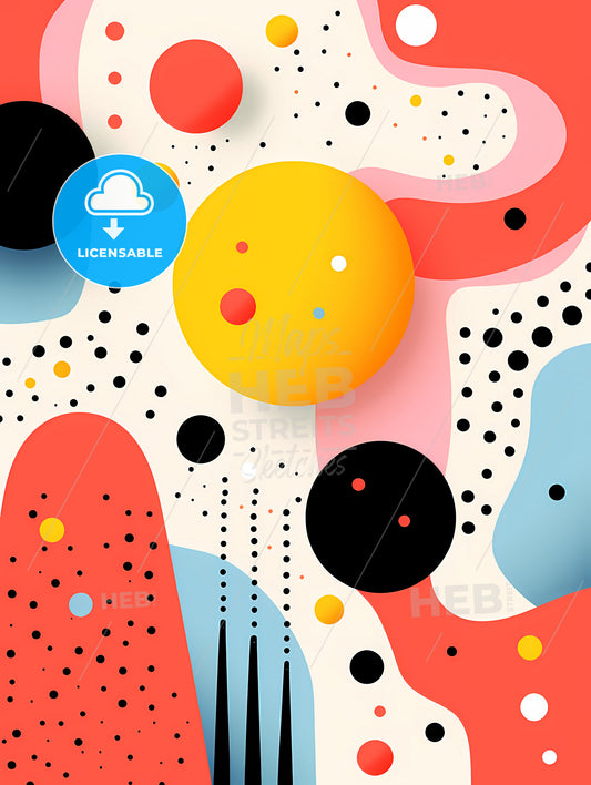 A Colorful Background With Circles And Dots