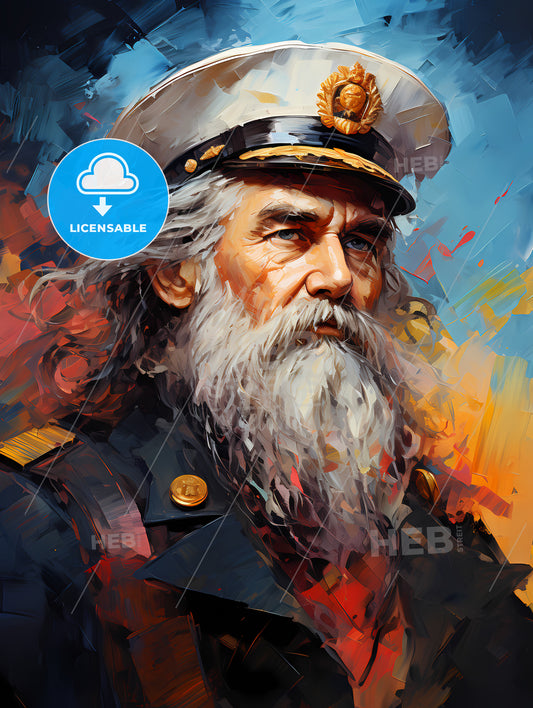 Captain Ahab - A Painting Of A Man In A Military Uniform