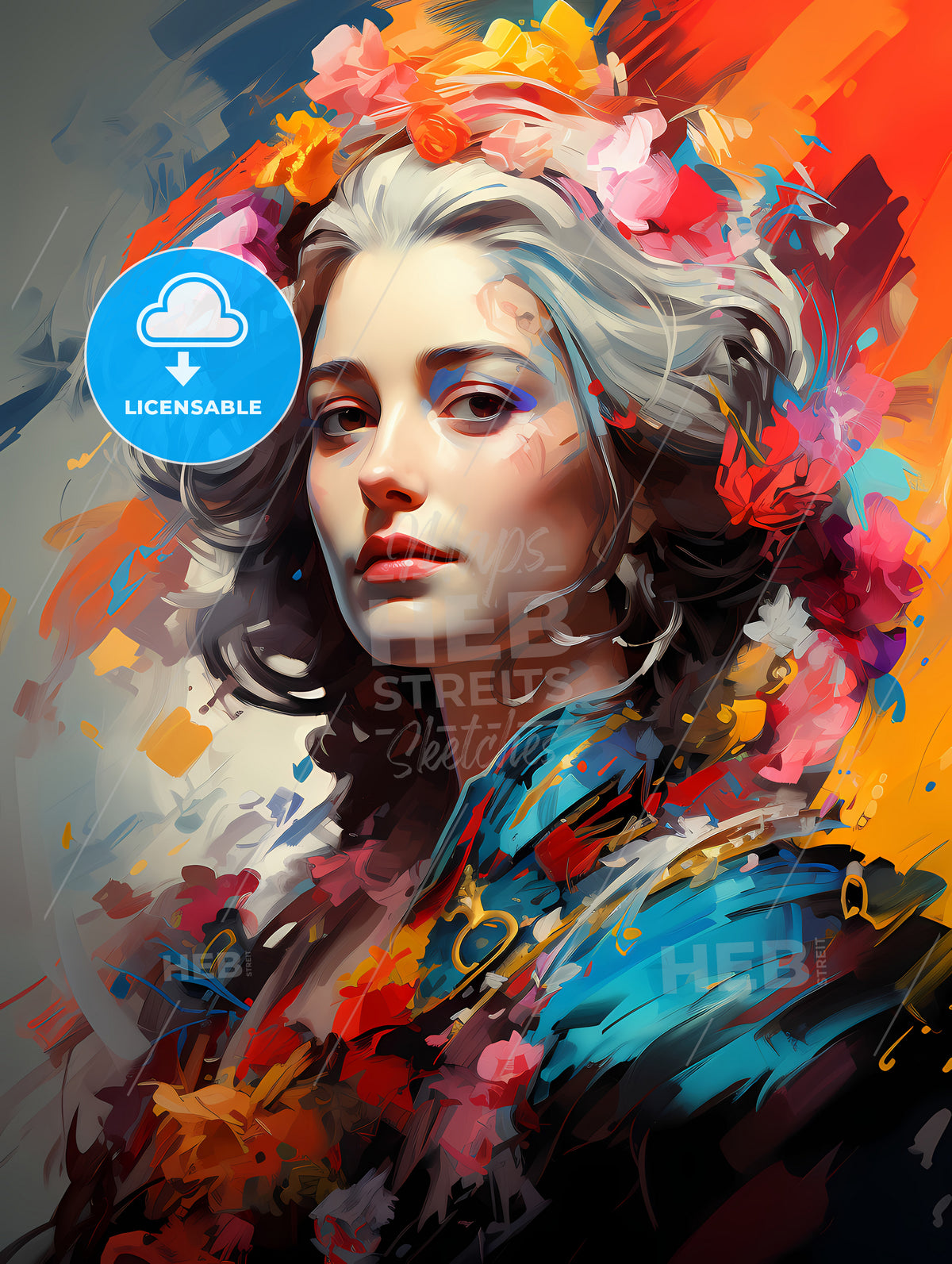 Catherine The Great - A Woman With Flowers In Her Hair