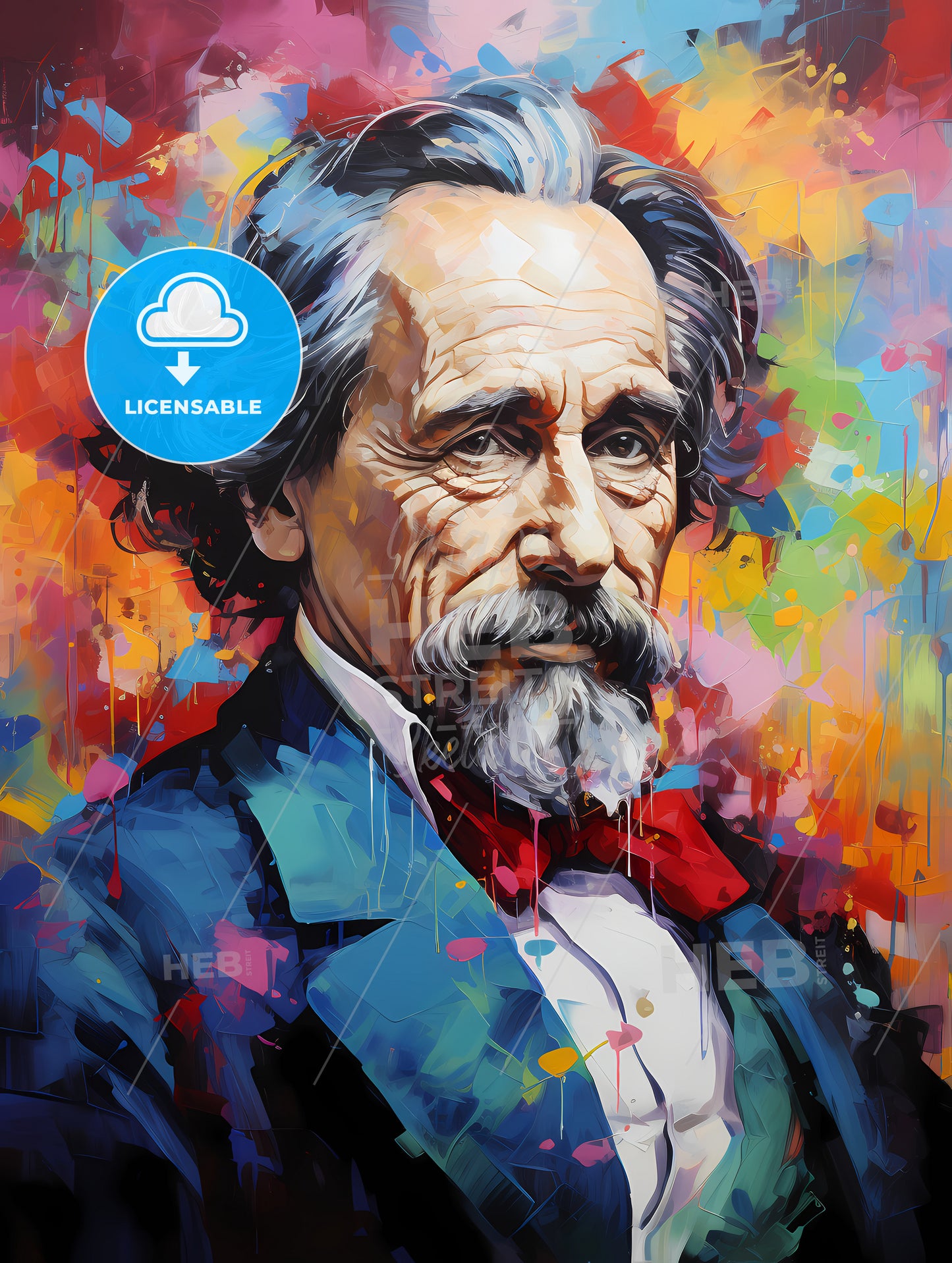 Charles Dickens - A Painting Of A Man With A Beard