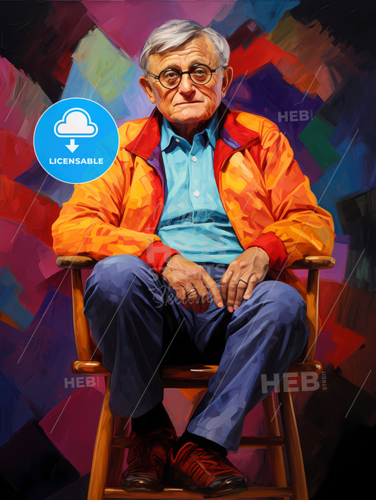 David Hockney - An Old Man Sitting In A Chair