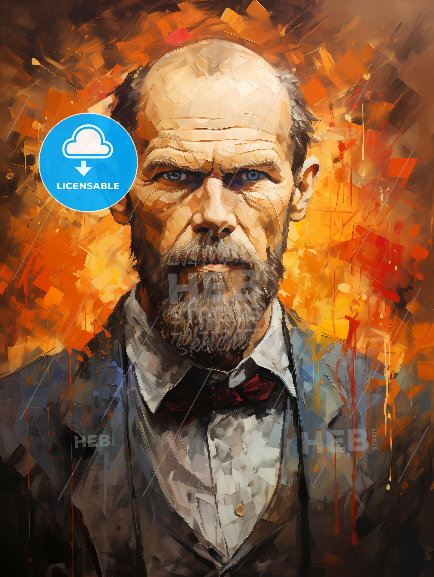 Fyodor Dostoevsky - A Painting Of A Man With A Beard