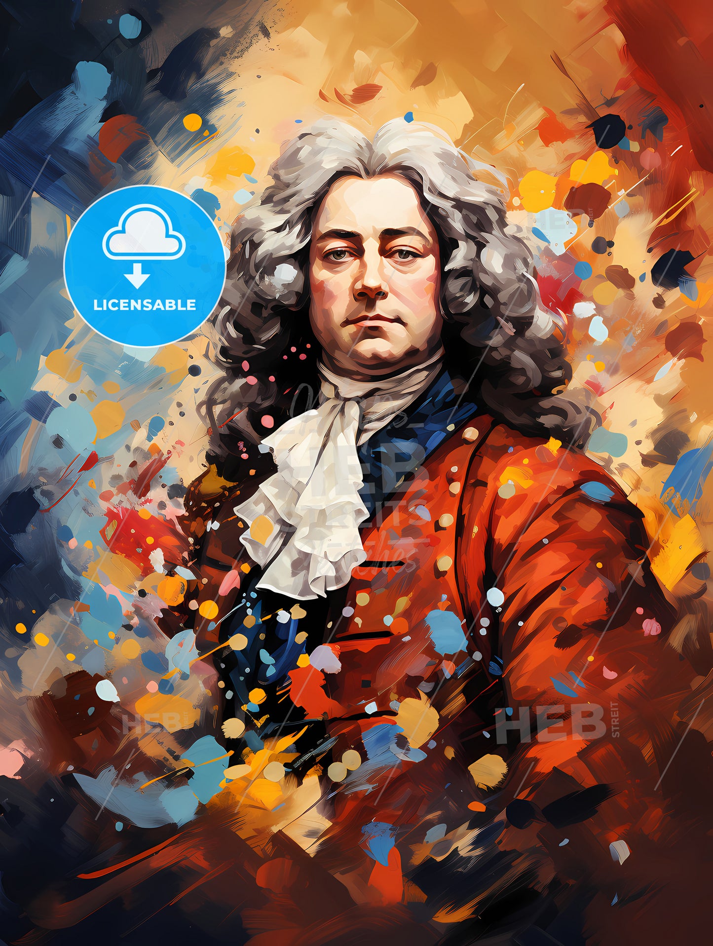 George Frederick Handel - A Painting Of A Man With A White Ruffled Shirt