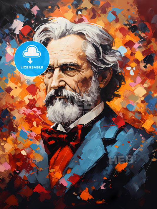 Giuseppe Verdi - A Painting Of A Man With A Beard And Mustache