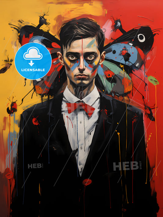 Gregor Samsa The Metamorphosis - A Man In A Suit With Butterfly Wings