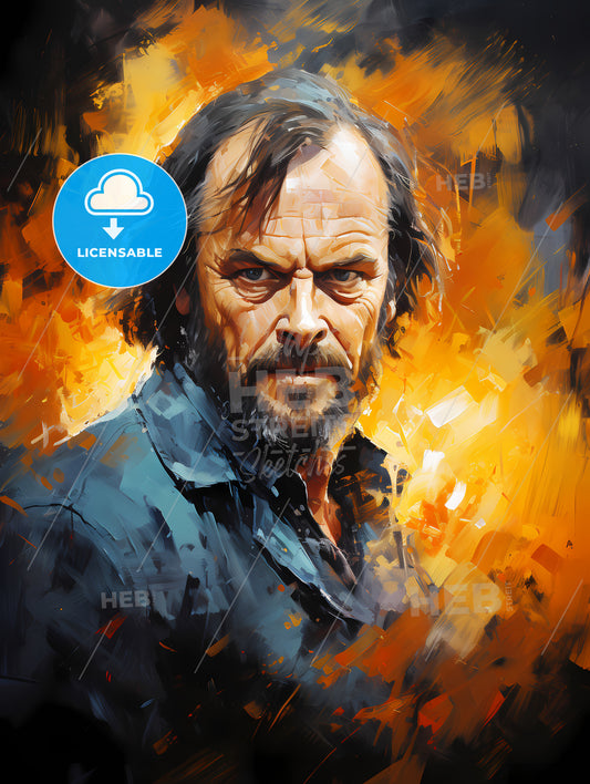 Jack Torrance - A Painting Of A Man With A Beard