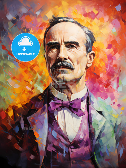 John M Keynes - A Painting Of A Man With A Mustache