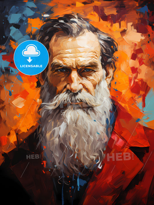 Leo Tolstoy - A Painting Of A Man With A Long White Beard