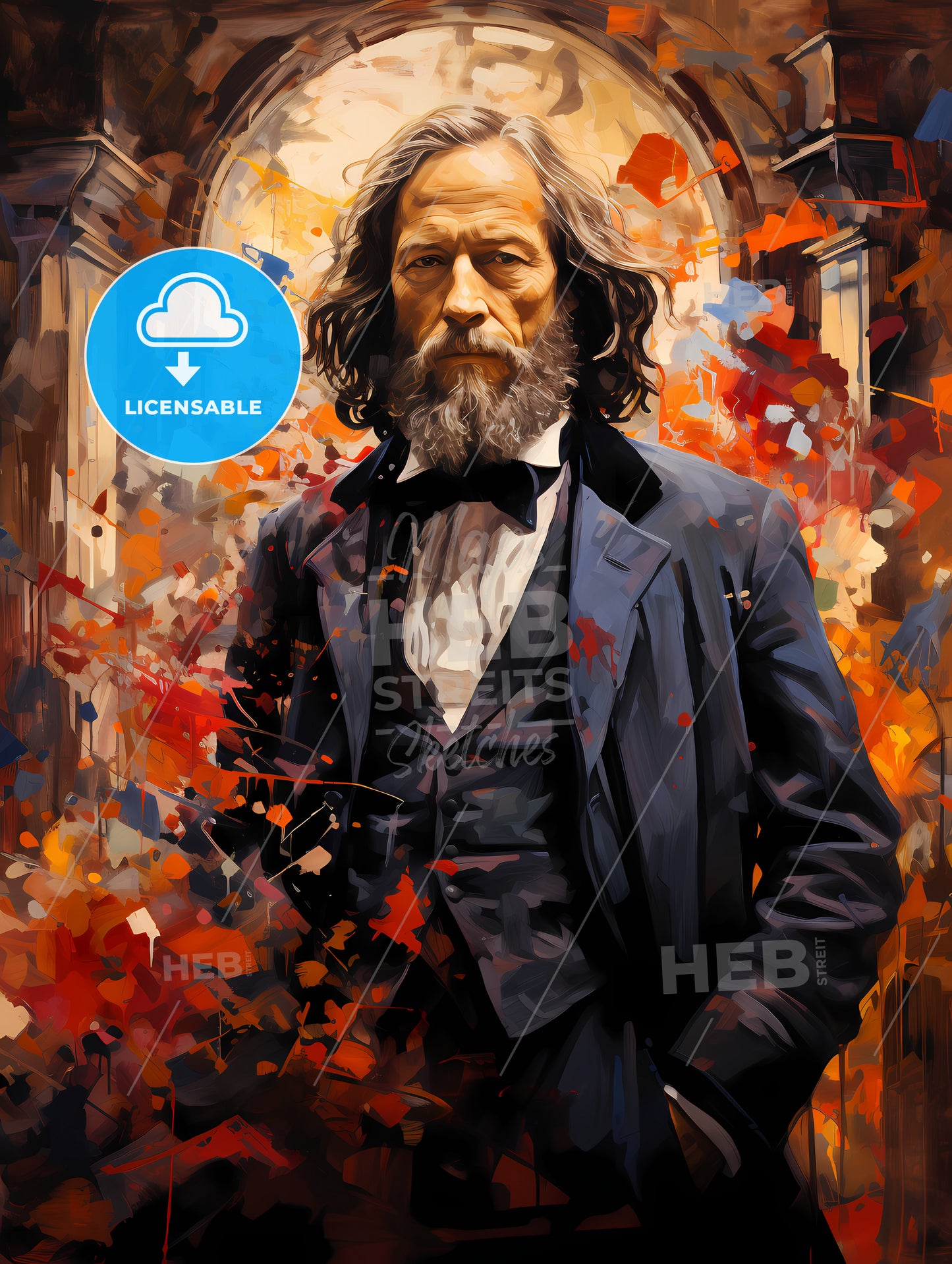 Lord Alfred Tennyson - A Painting Of A Man With A Beard