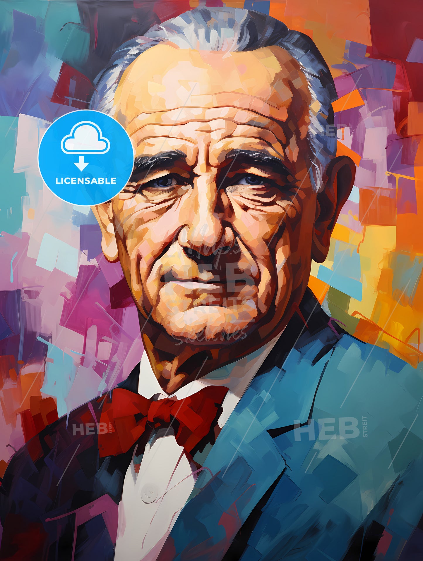 Lyndon Johnson - A Painting Of A Man In A Suit