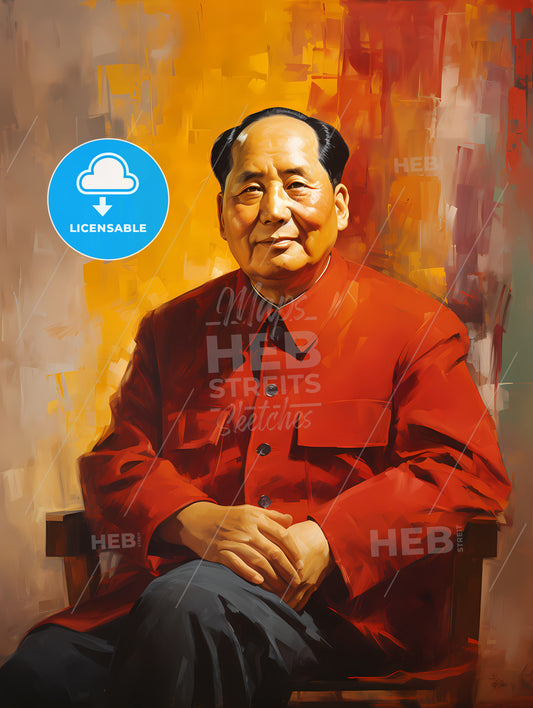 Mao Zedong - A Man Sitting In A Chair
