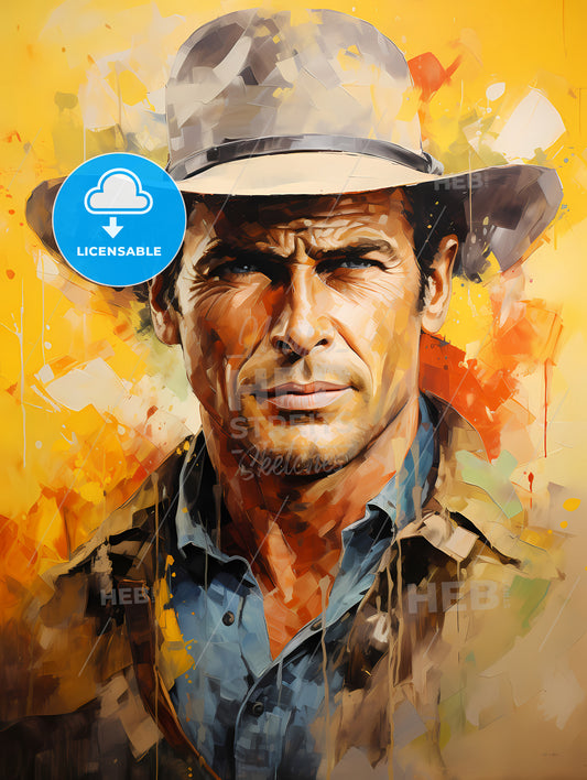Marshal Will Kane Gary Cooper - A Painting Of A Man Wearing A Hat