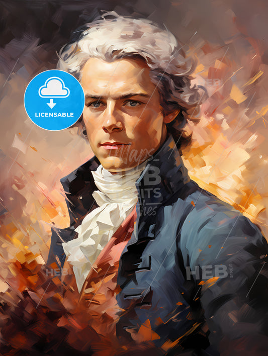 Maximilien Robespierre - A Man With White Hair And A Blue Jacket