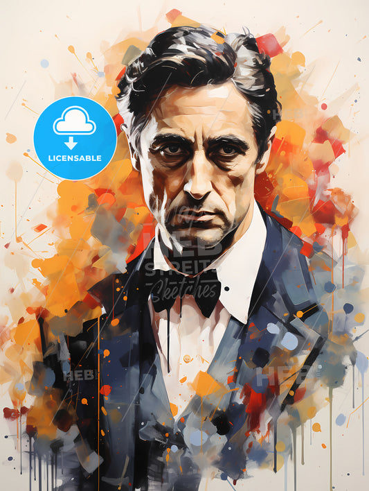 Michael Corleone - A Painting Of A Man In A Suit