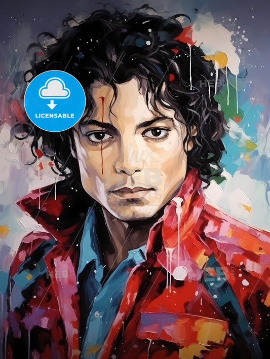 Michael Jackson - A Painting Of A Man With Curly Hair