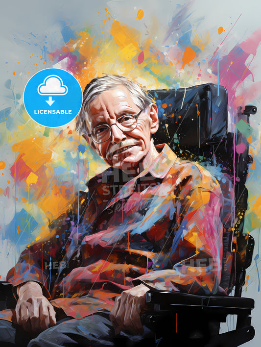 Stephen Hawking - A Man Sitting In A Wheelchair