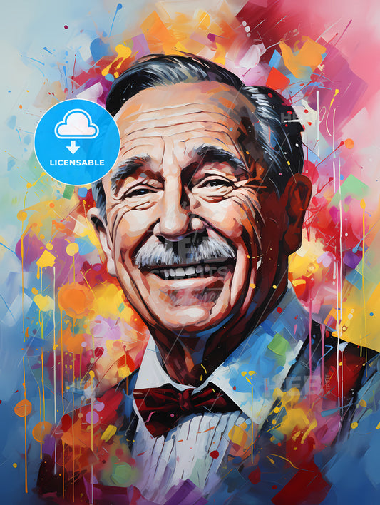 Walt Disney - A Painting Of A Man Smiling