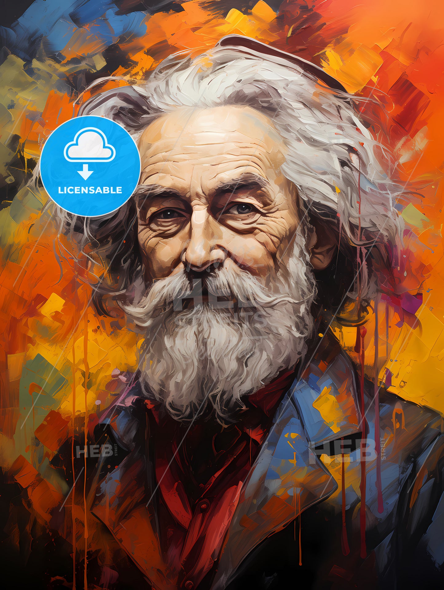 Walt Whitman - A Painting Of A Man With A Long White Beard