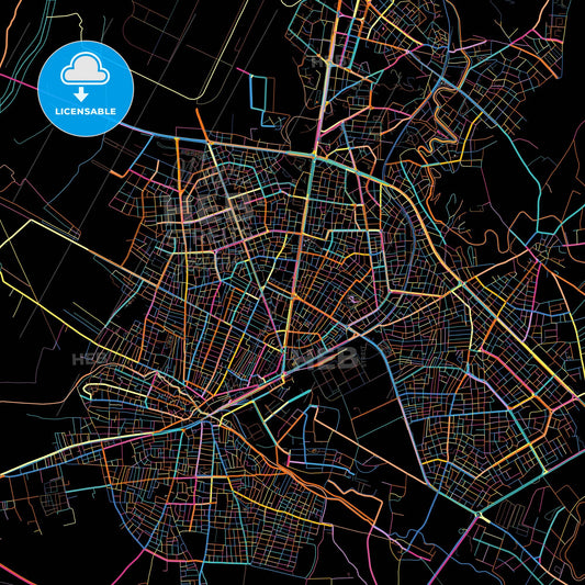 Batman, Batman, Turkey, colorful city map on black background