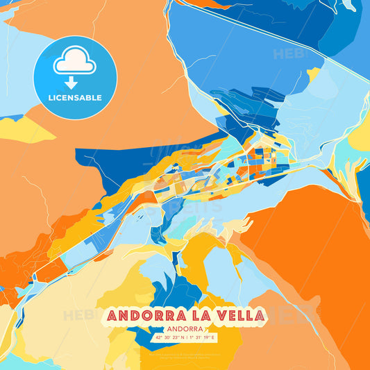 Andorra la Vella, Andorra, map - HEBSTREITS Sketches