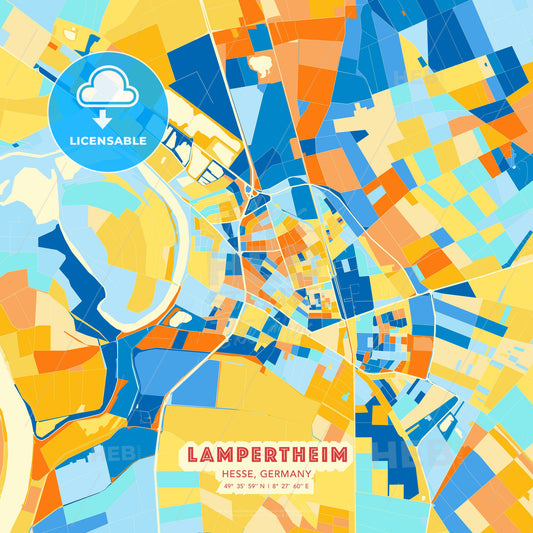Lampertheim, Hesse, Germany, map - HEBSTREITS Sketches