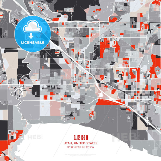 Lehi, Utah, United States, modern map - HEBSTREITS Sketches