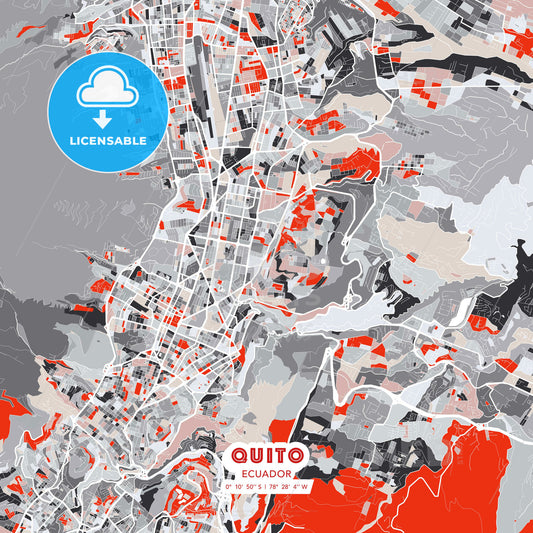 Quito, Ecuador, modern map - HEBSTREITS Sketches