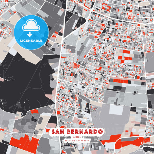 San Bernardo, Chile, modern map - HEBSTREITS Sketches