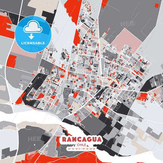 Rancagua, Chile, modern map - HEBSTREITS Sketches