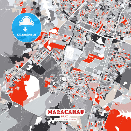 Maracanau, Brazil, modern map - HEBSTREITS Sketches