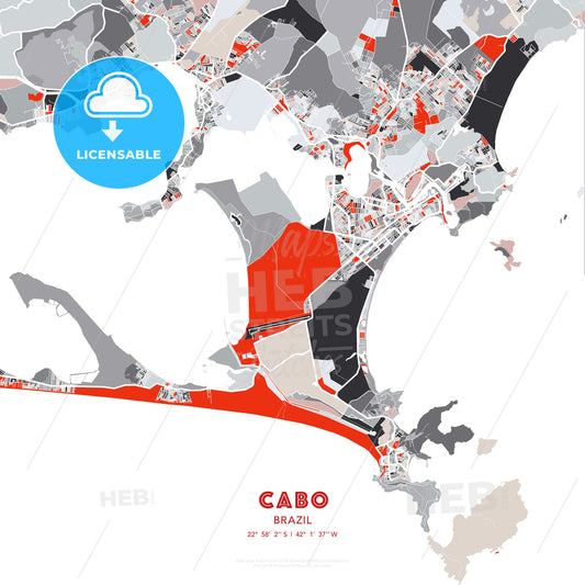 Cabo, Brazil, modern map - HEBSTREITS Sketches