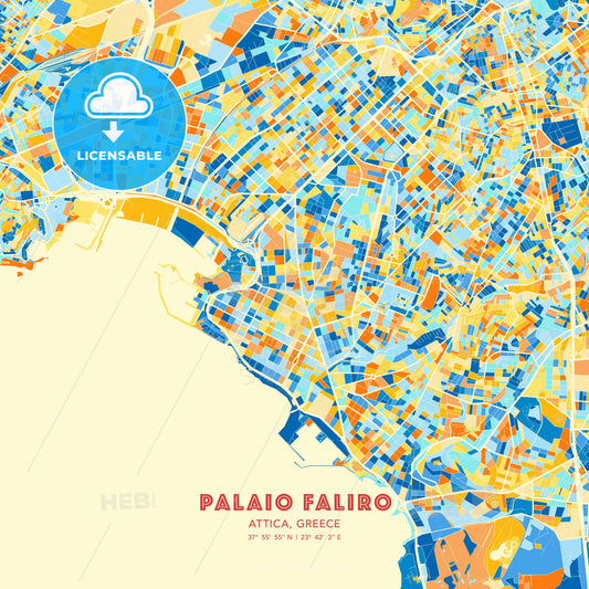 Palaio Faliro, Attica, Greece, map - HEBSTREITS Sketches