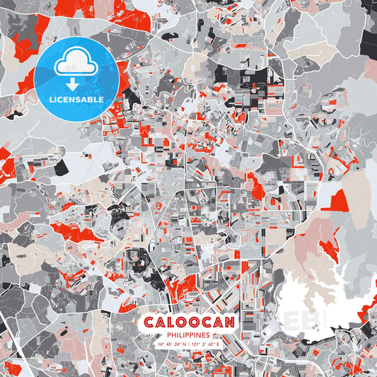 Caloocan, Philippines, modern map - HEBSTREITS Sketches